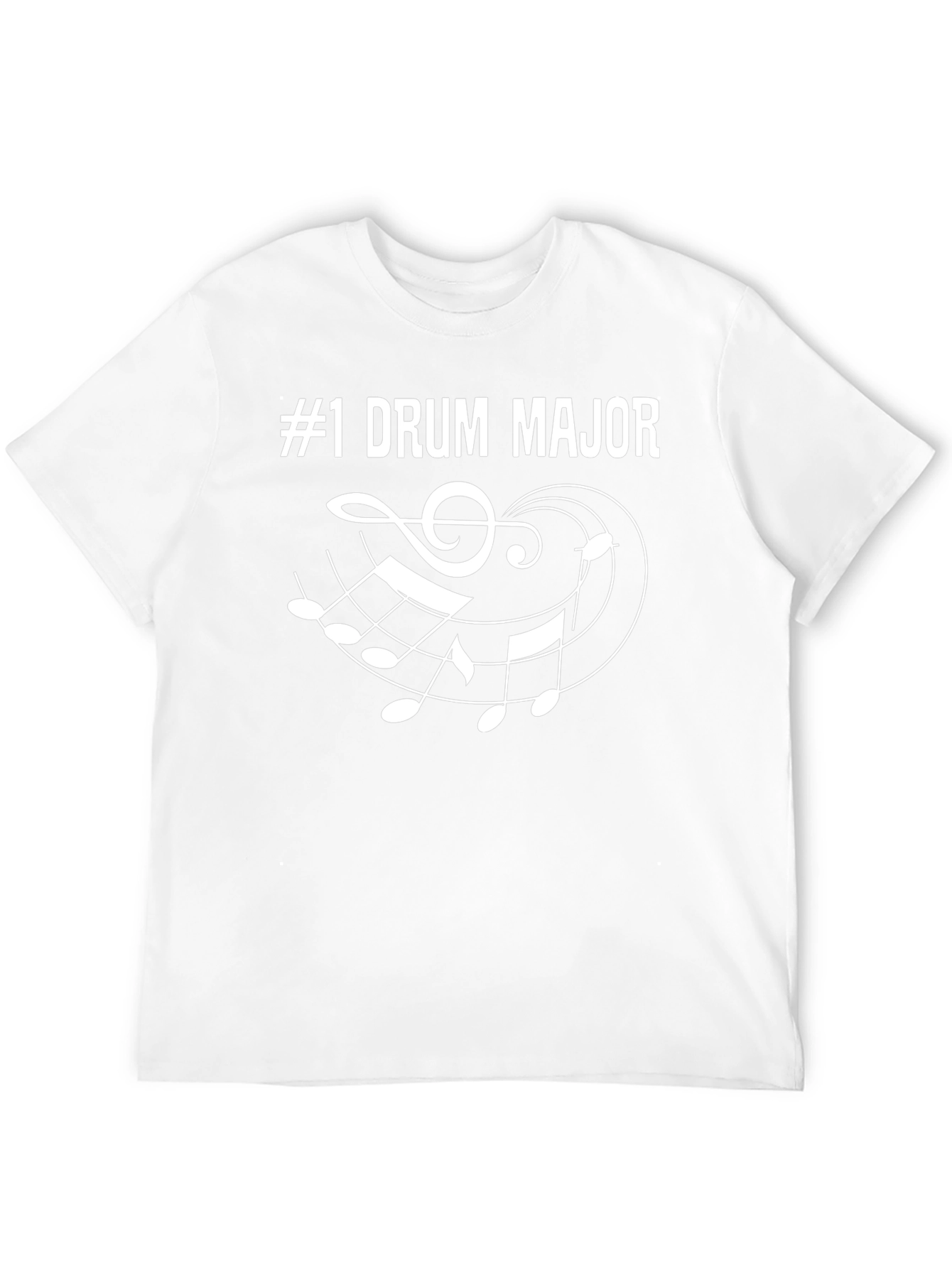 #1 Drum Major Music Notes Graphic Black T-Shirt