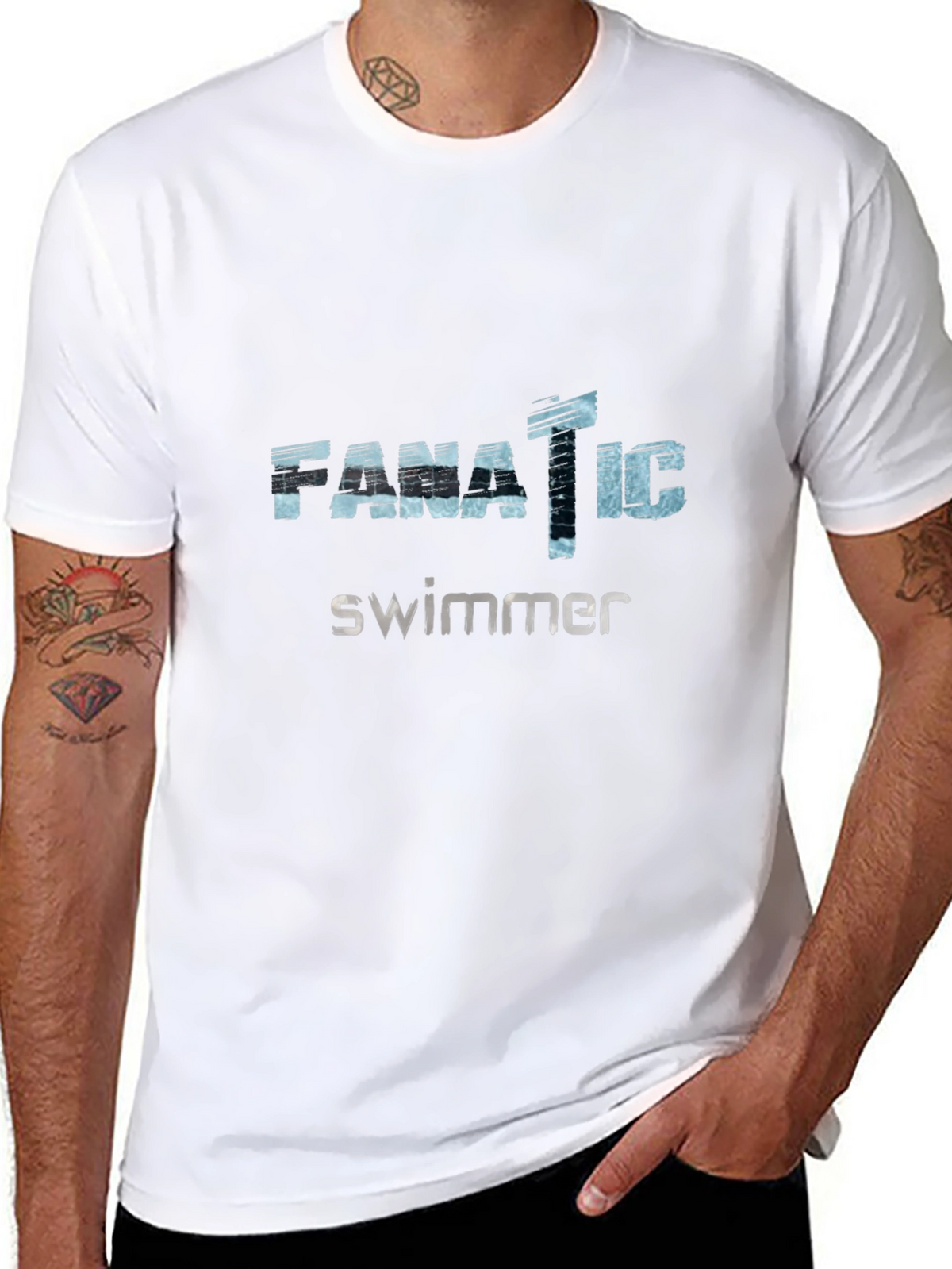 Fanatic Swimmer Black Graphic Tee