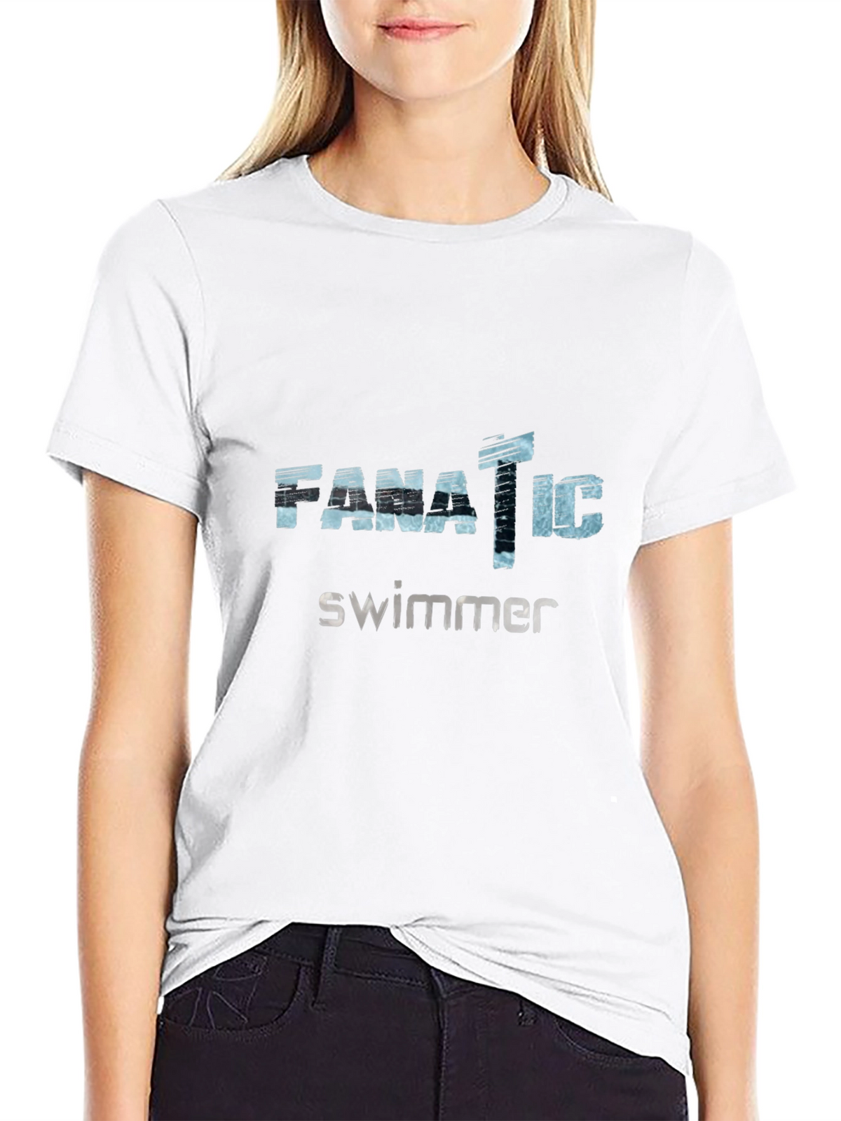 Fanatic Swimmer Black Graphic Tee