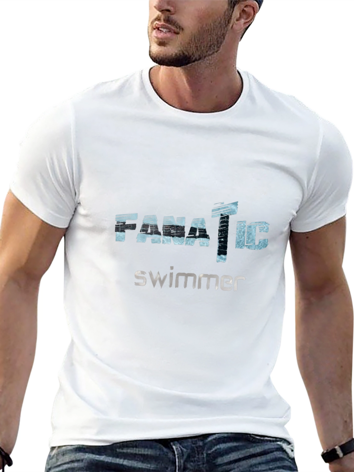 Fanatic Swimmer Black Graphic Tee