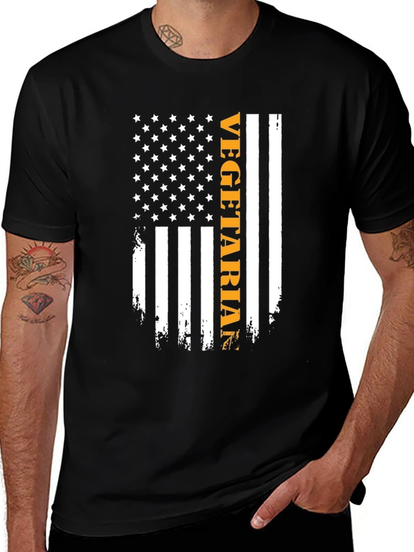 Vegetarian American Flag Graphic Tee