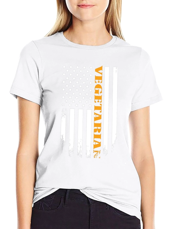 Vegetarian American Flag Graphic Tee