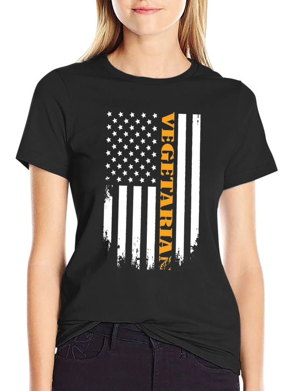 Vegetarian American Flag Graphic Tee