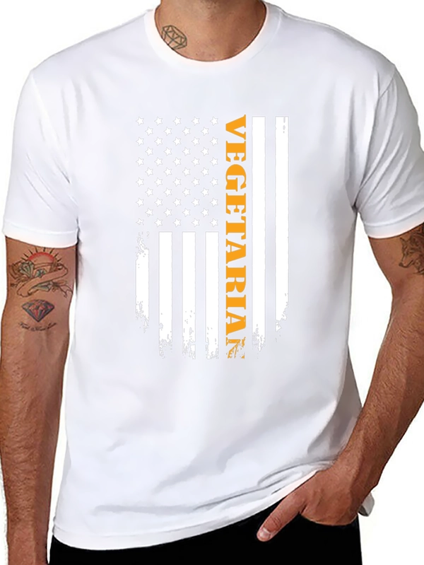 Vegetarian American Flag Graphic Tee