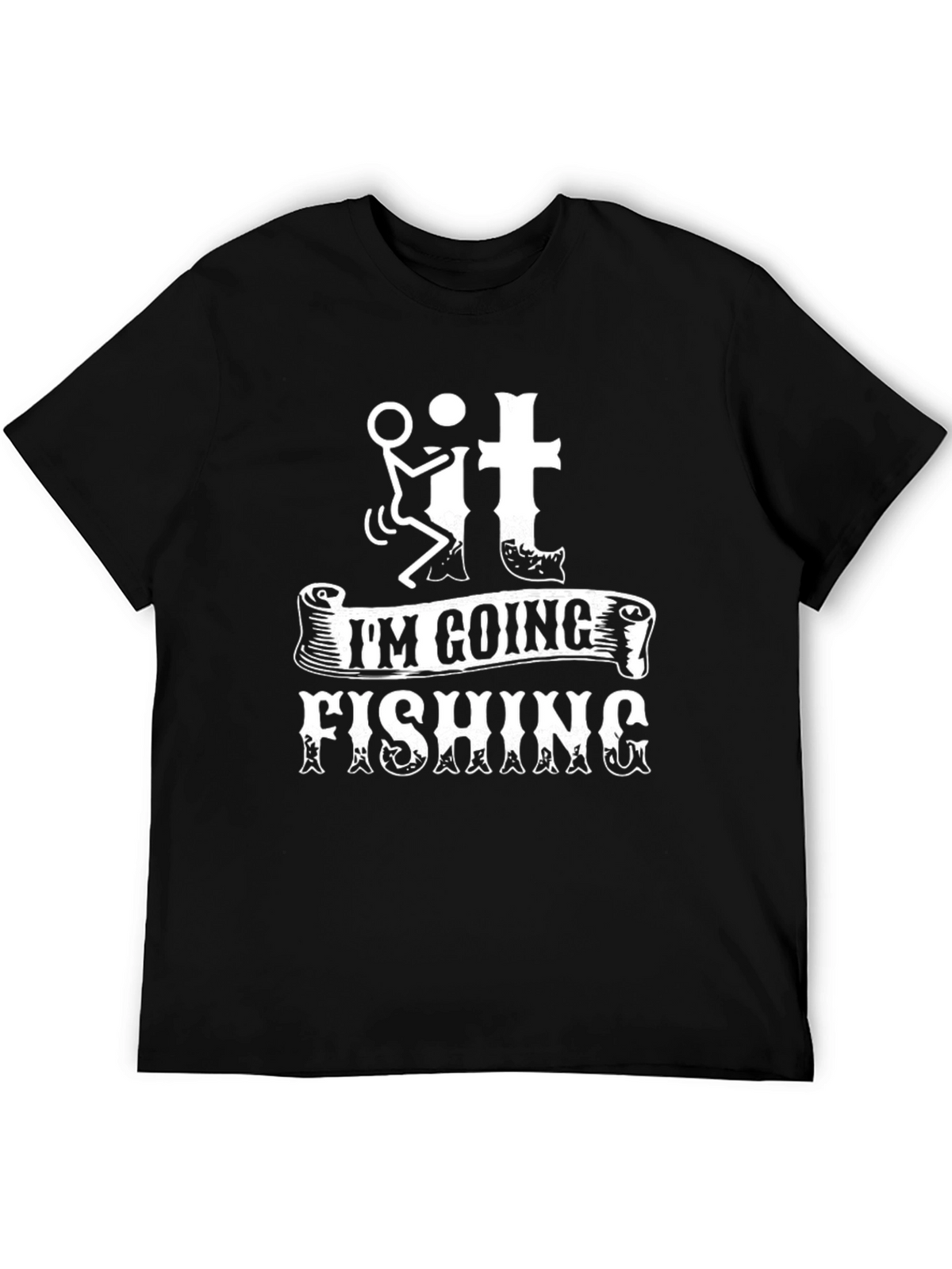 Funny Fishing T-Shirt - Black Graphic Tee