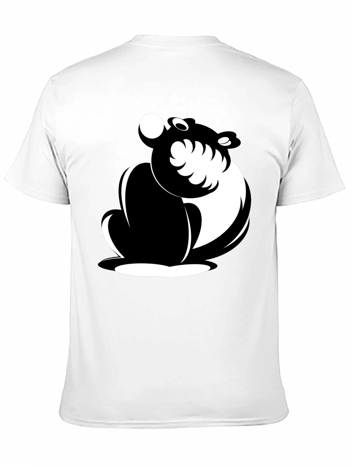 Black Cartoon Bear Graphic T-Shirt