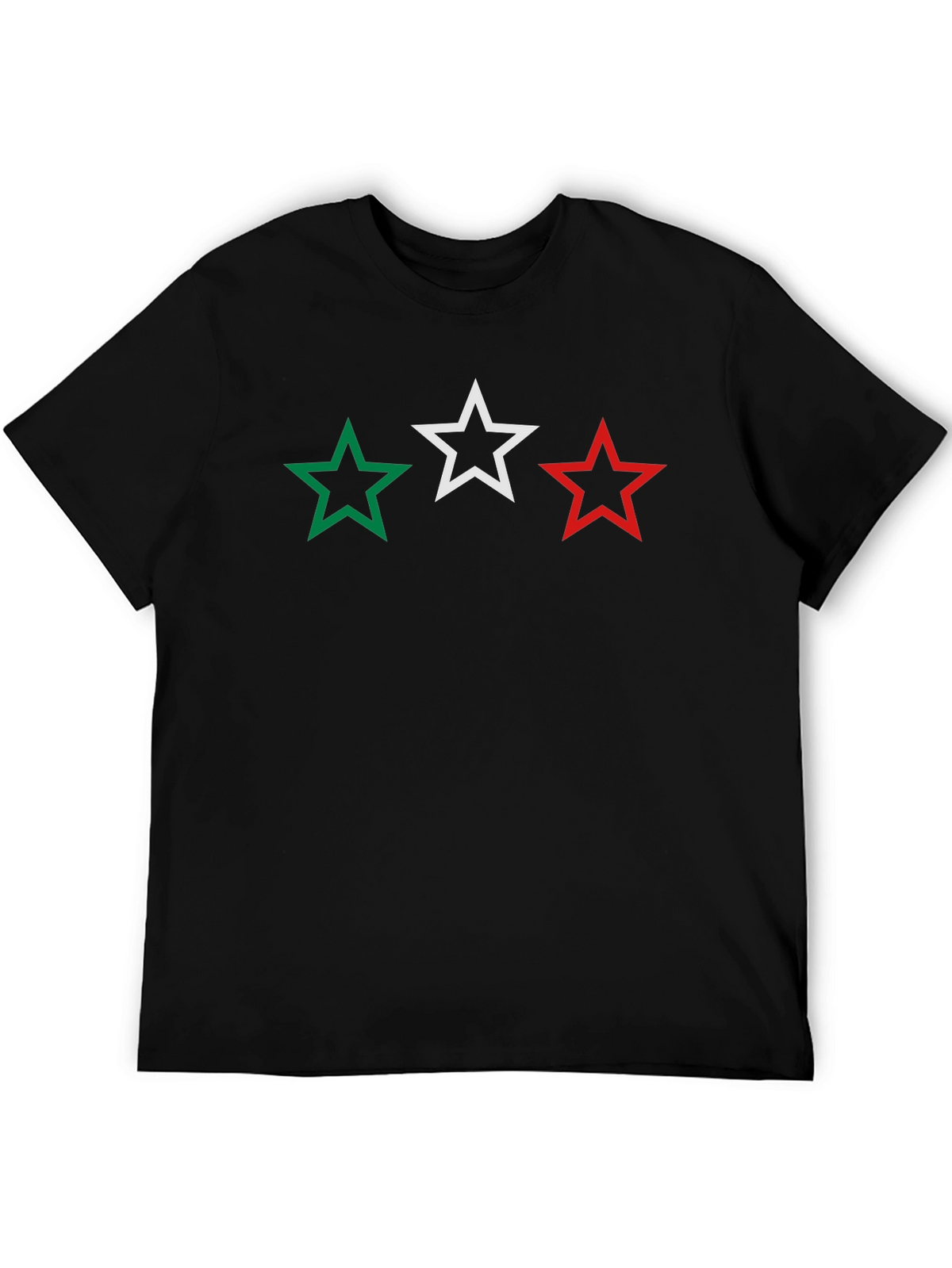 Stars Black T-Shirt - Green White Red