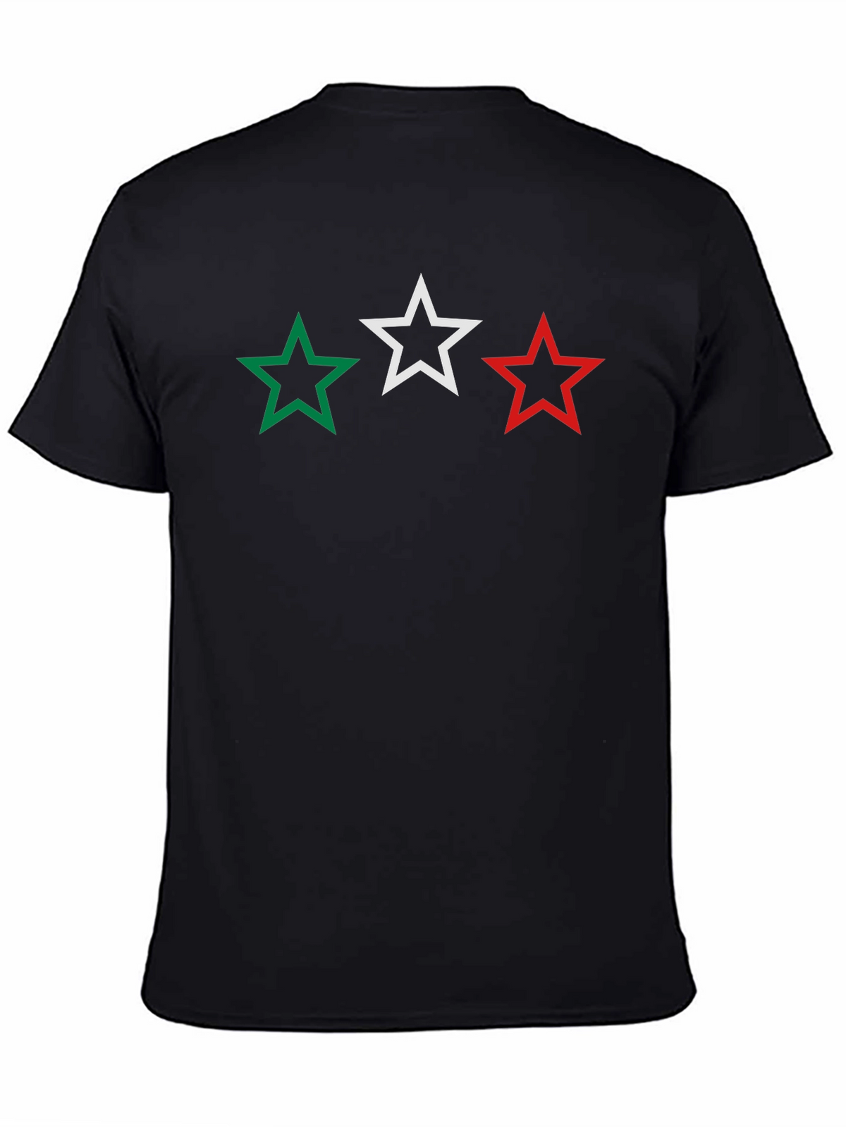 Stars Black T-Shirt - Green White Red