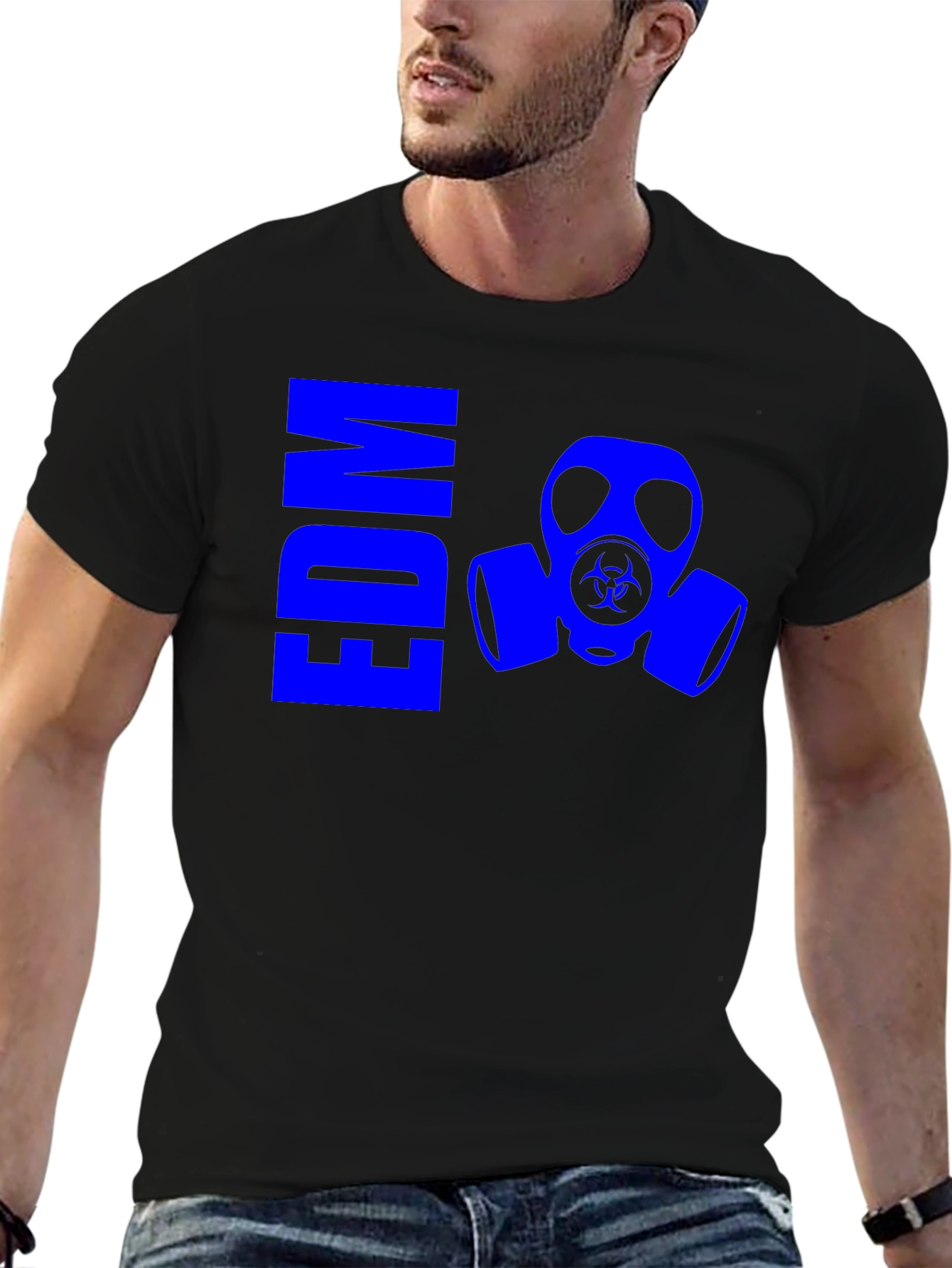 EDM Gas Mask Graphic Tee - Cool Black T-Shirt