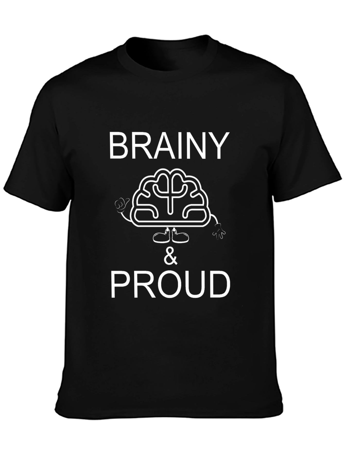 Brainy & Proud Graphic T-Shirt - Black Cotton Tee