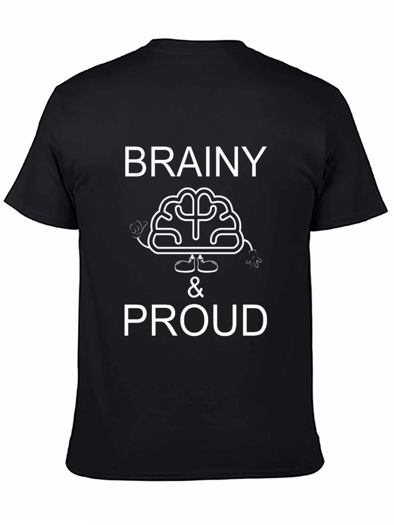 Brainy & Proud Graphic T-Shirt - Black Cotton Tee