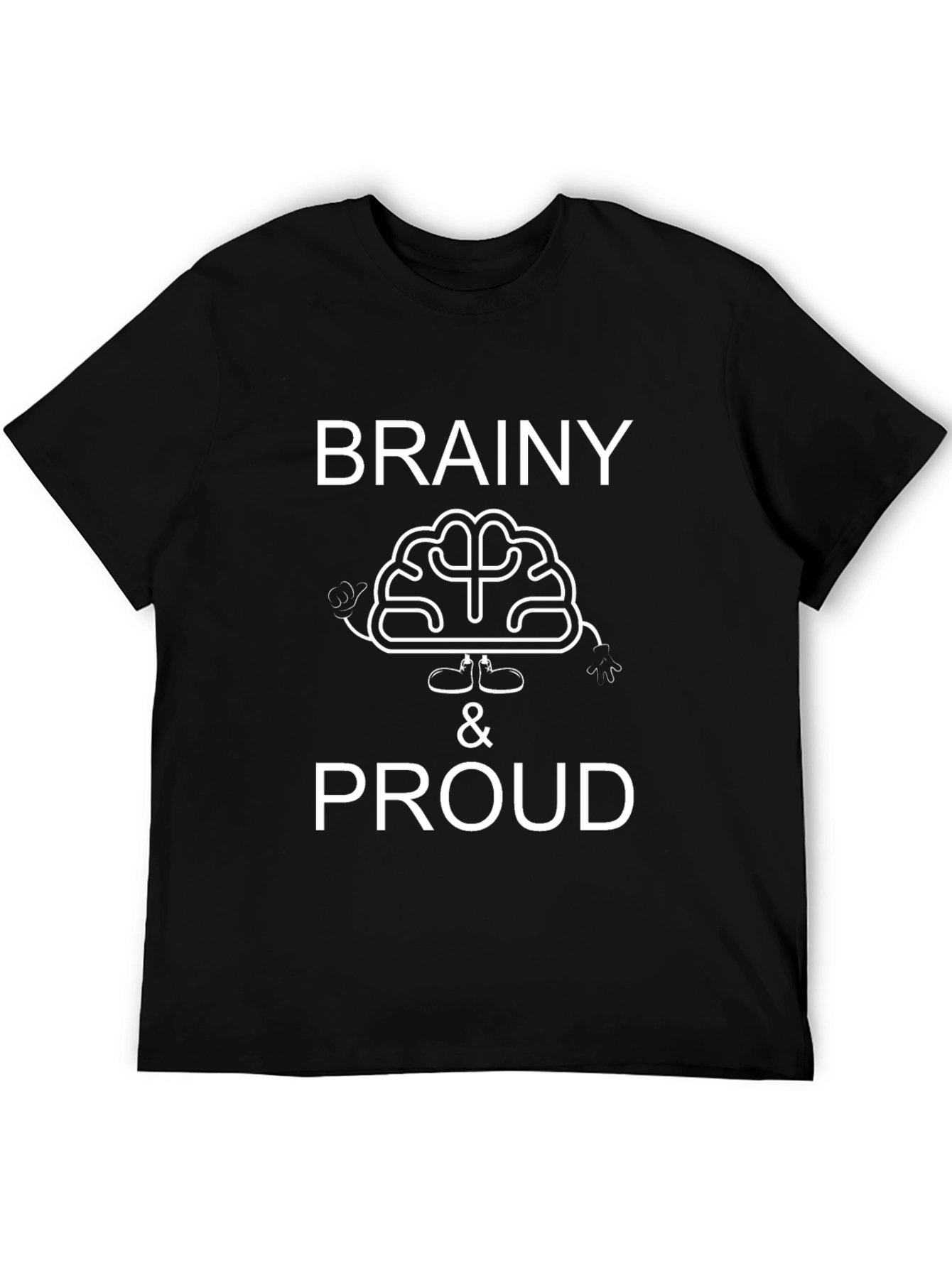 Brainy & Proud Graphic T-Shirt - Black Cotton Tee