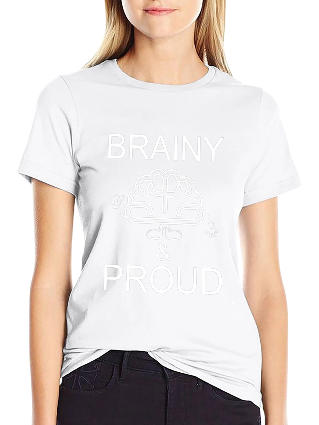 Brainy & Proud Graphic T-Shirt - Black Cotton Tee