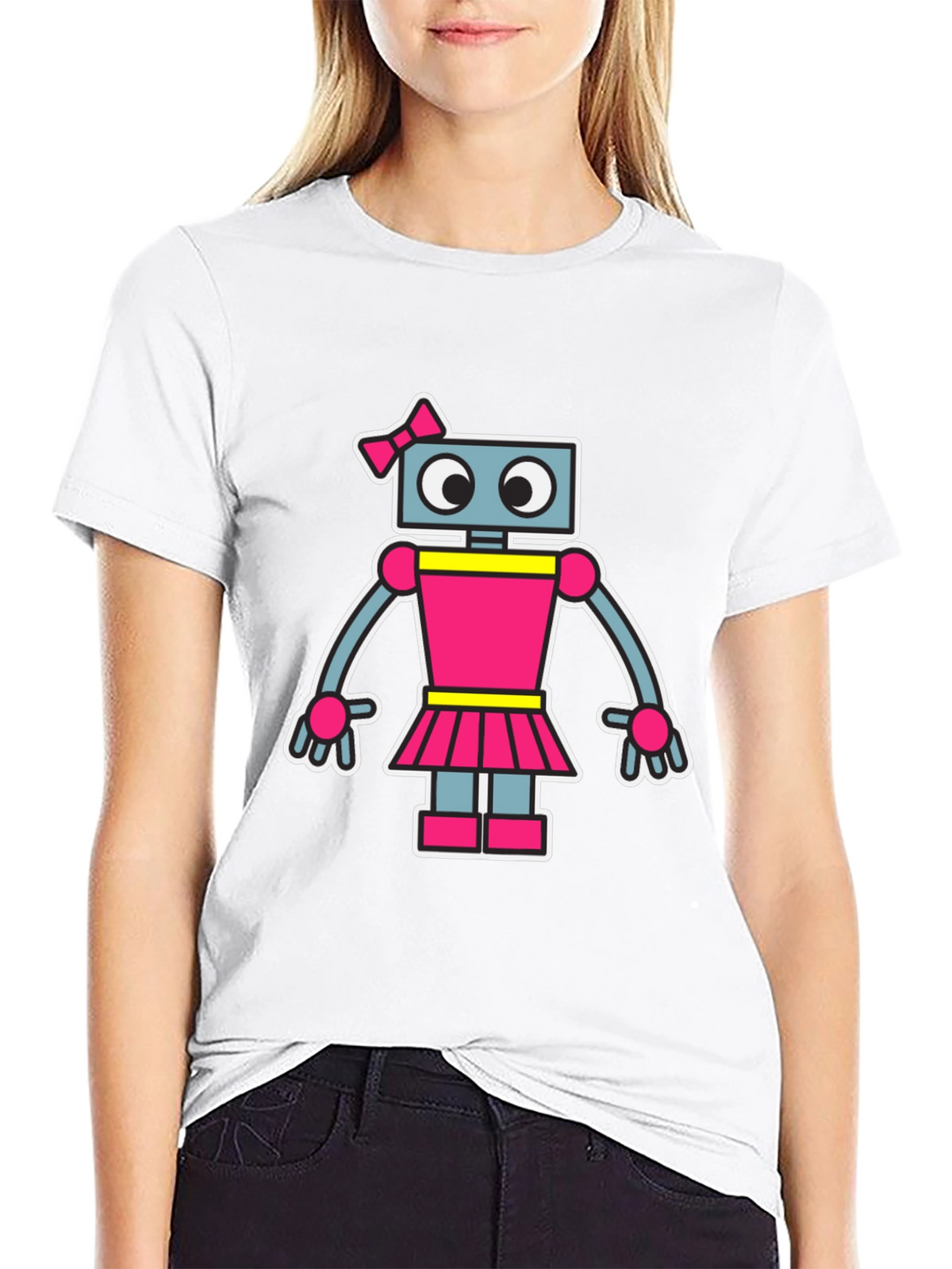 Robot Girl T-Shirt - Cute Cartoon Graphic Tee