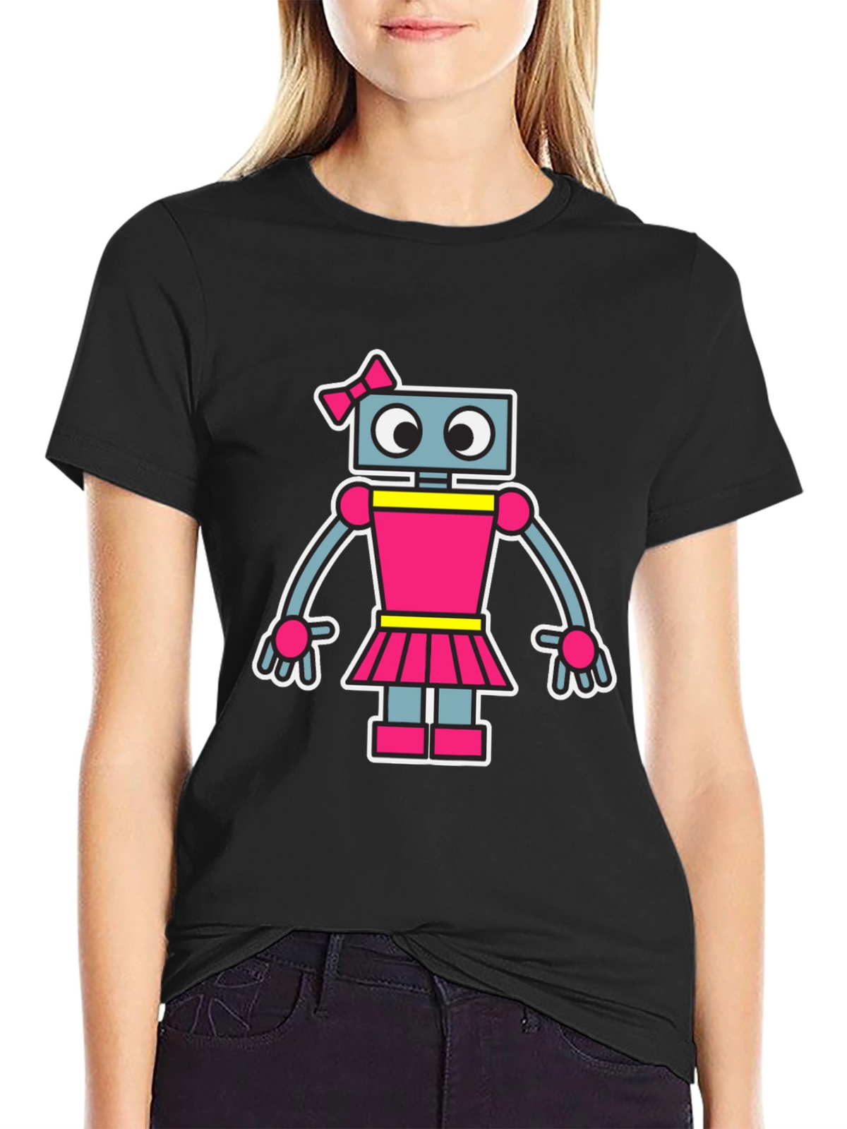 Robot Girl T-Shirt - Cute Cartoon Graphic Tee