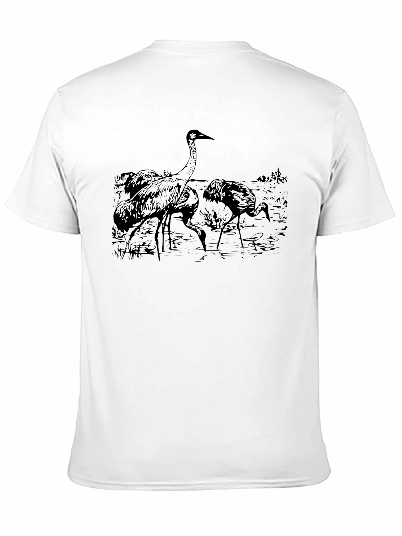 Crane Graphic Black T-Shirt