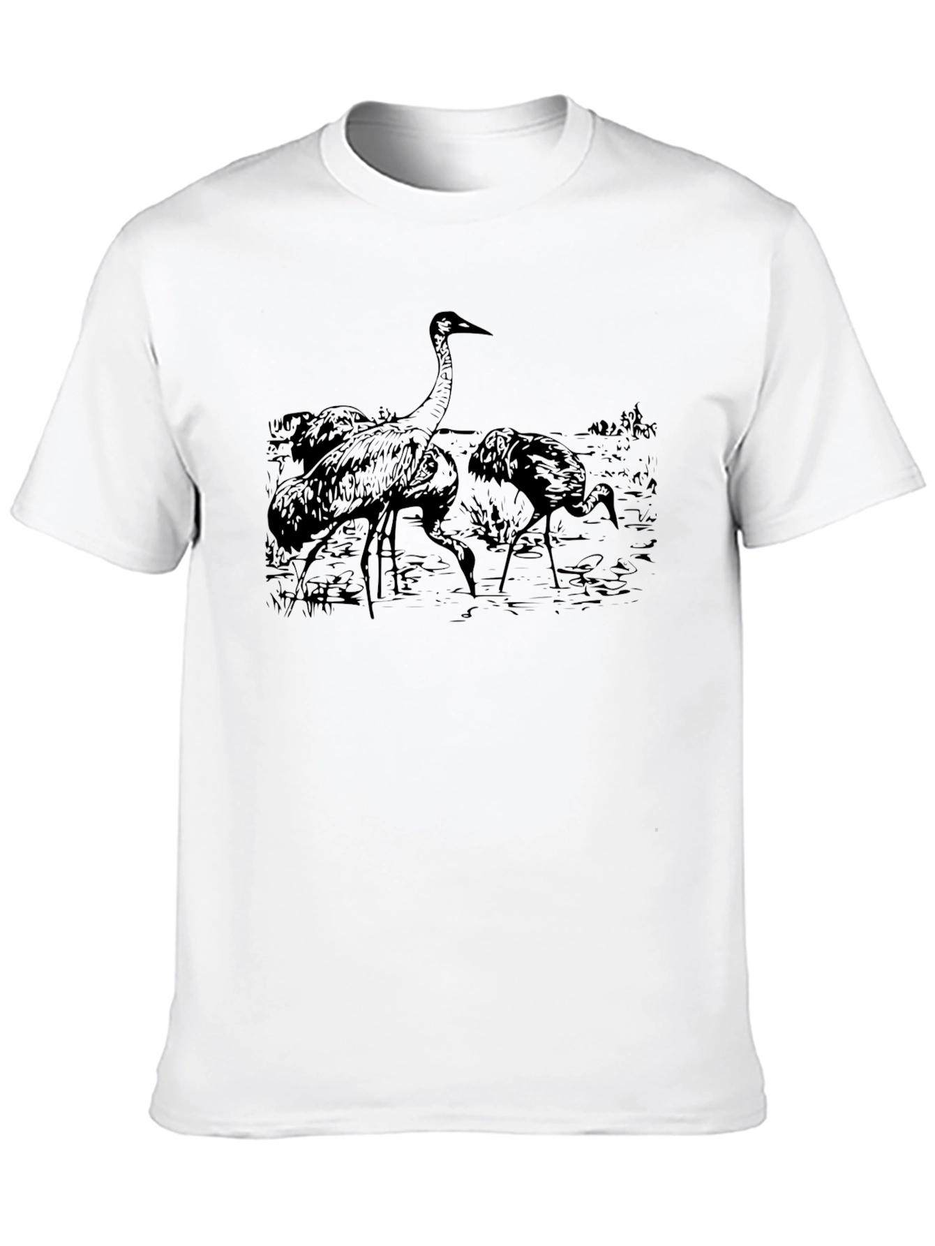 Crane Graphic Black T-Shirt