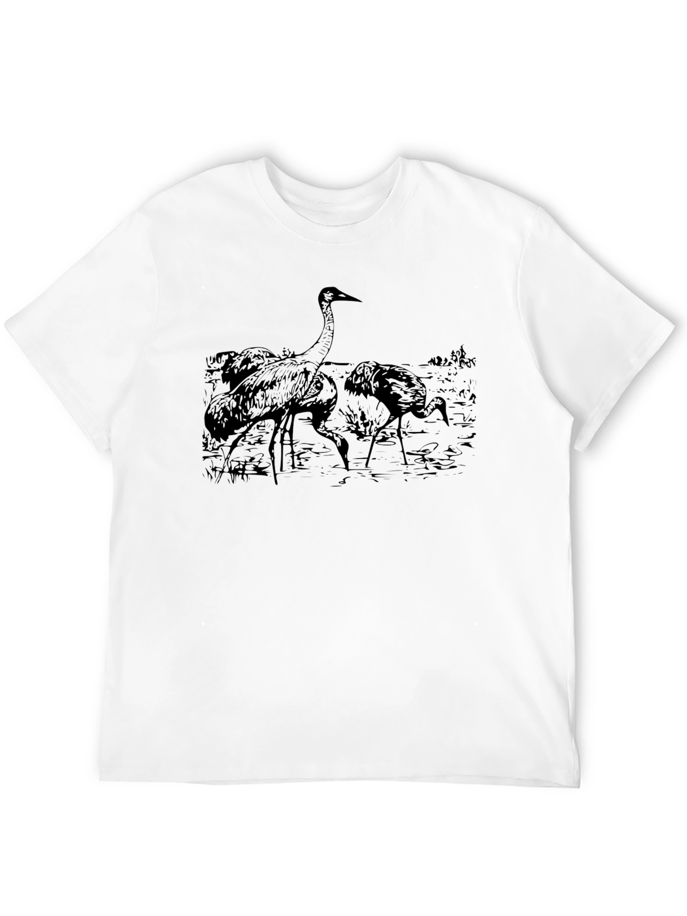 Crane Graphic Black T-Shirt