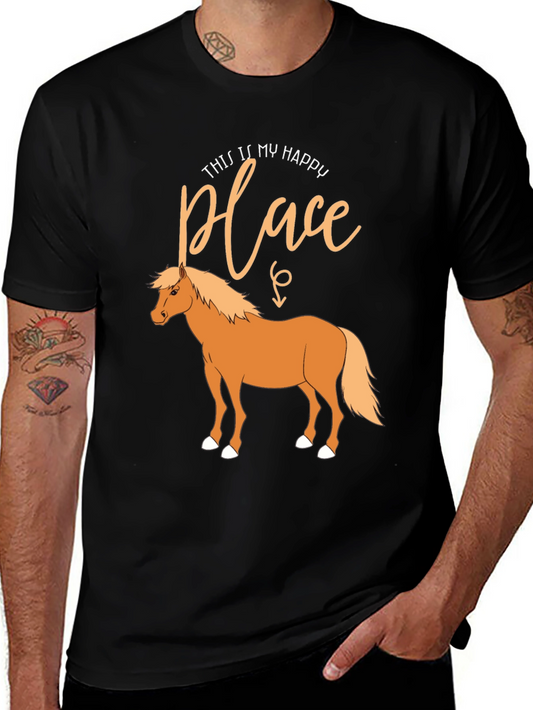 Happy Place Horse Graphic Tee - Comfortable Fit