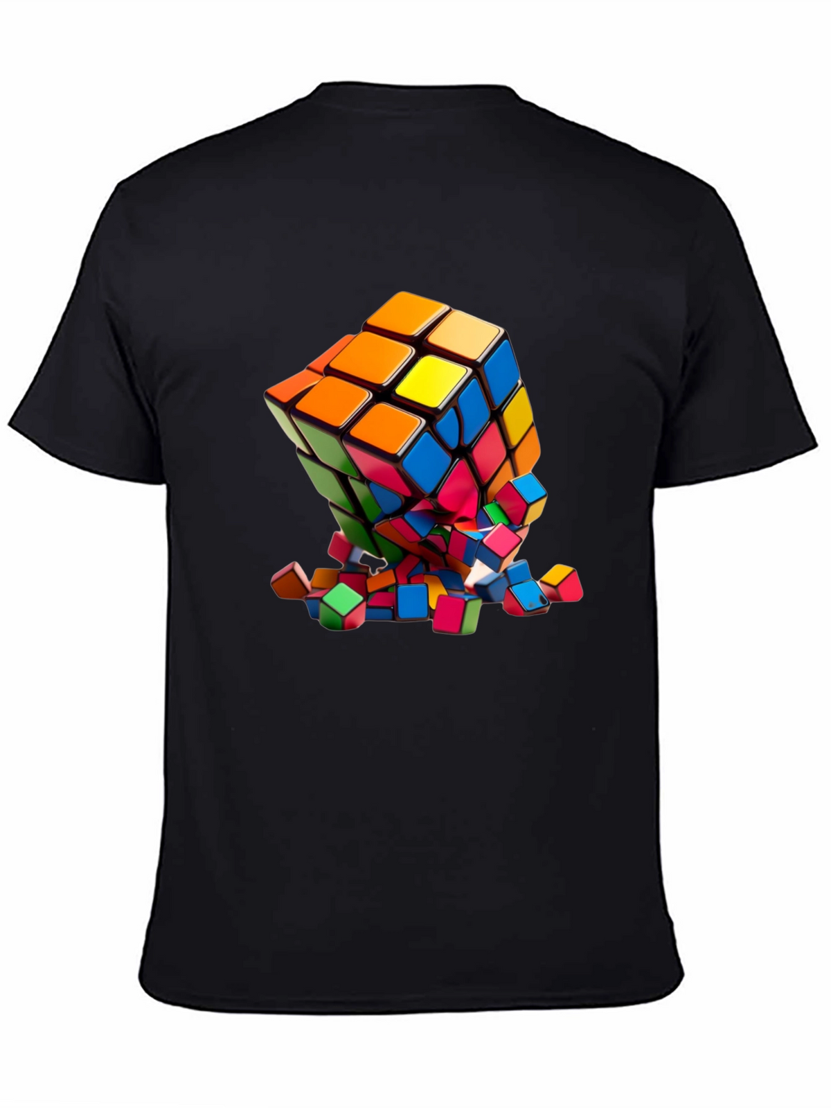 Exploding Rubiks Cube Graphic Tee