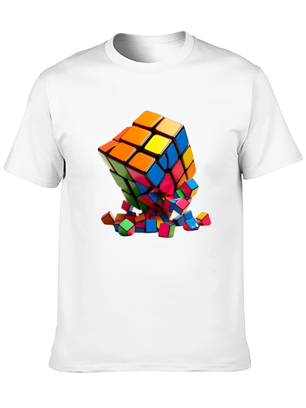 Exploding Rubiks Cube Graphic Tee