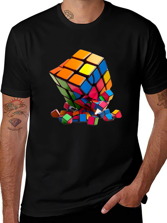 Exploding Rubiks Cube Graphic Tee