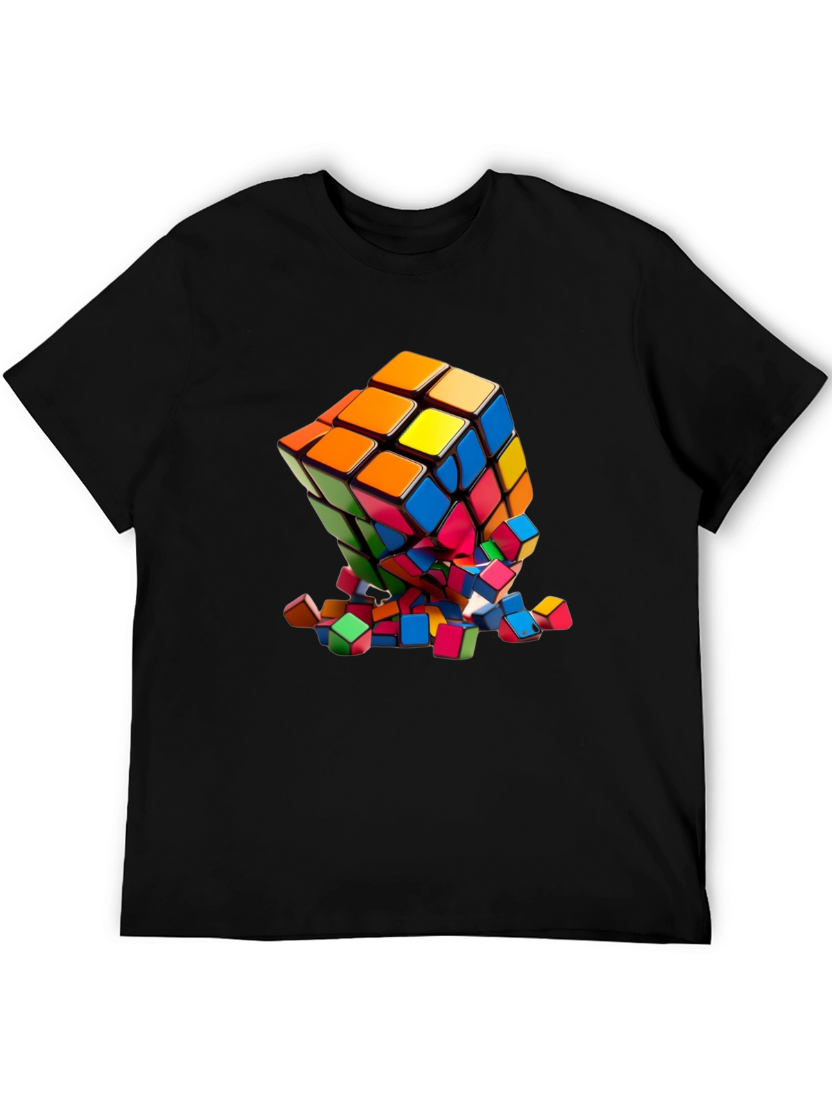 Exploding Rubiks Cube Graphic Tee