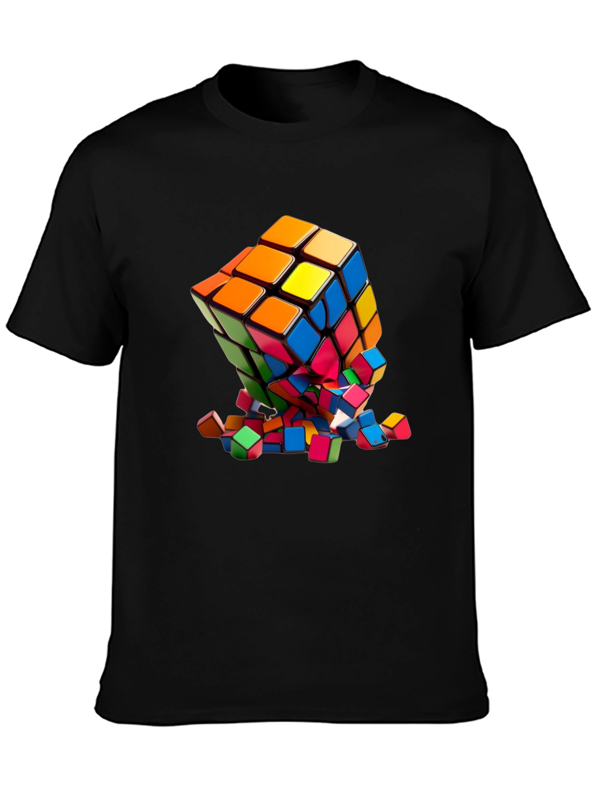 Exploding Rubiks Cube Graphic Tee