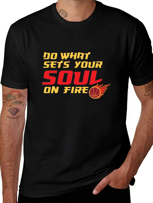 Soul on Fire Graphic Tee - Motivational Black T-Shirt