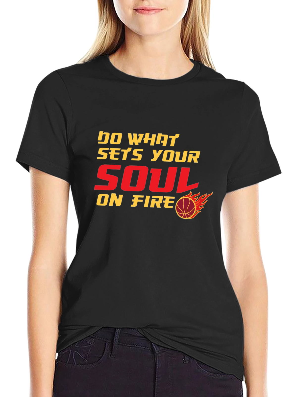 Soul on Fire Graphic Tee - Motivational Black T-Shirt
