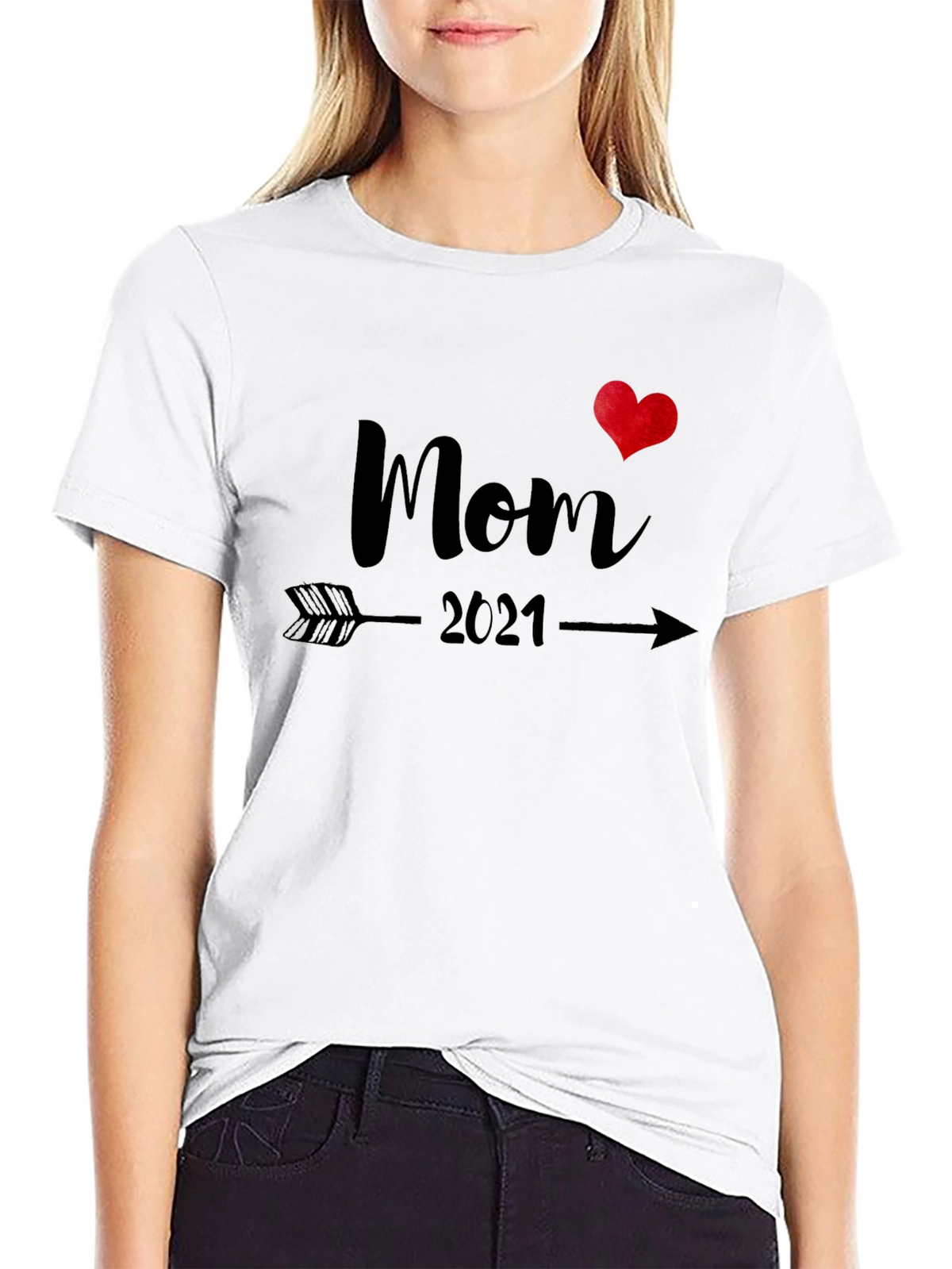 Mom 2021 T-Shirt - Arrow Through Heart Design