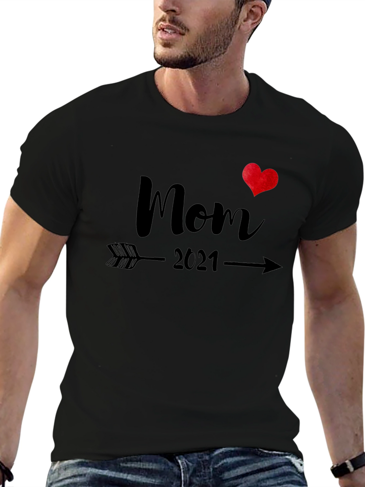 Mom 2021 T-Shirt - Arrow Through Heart Design