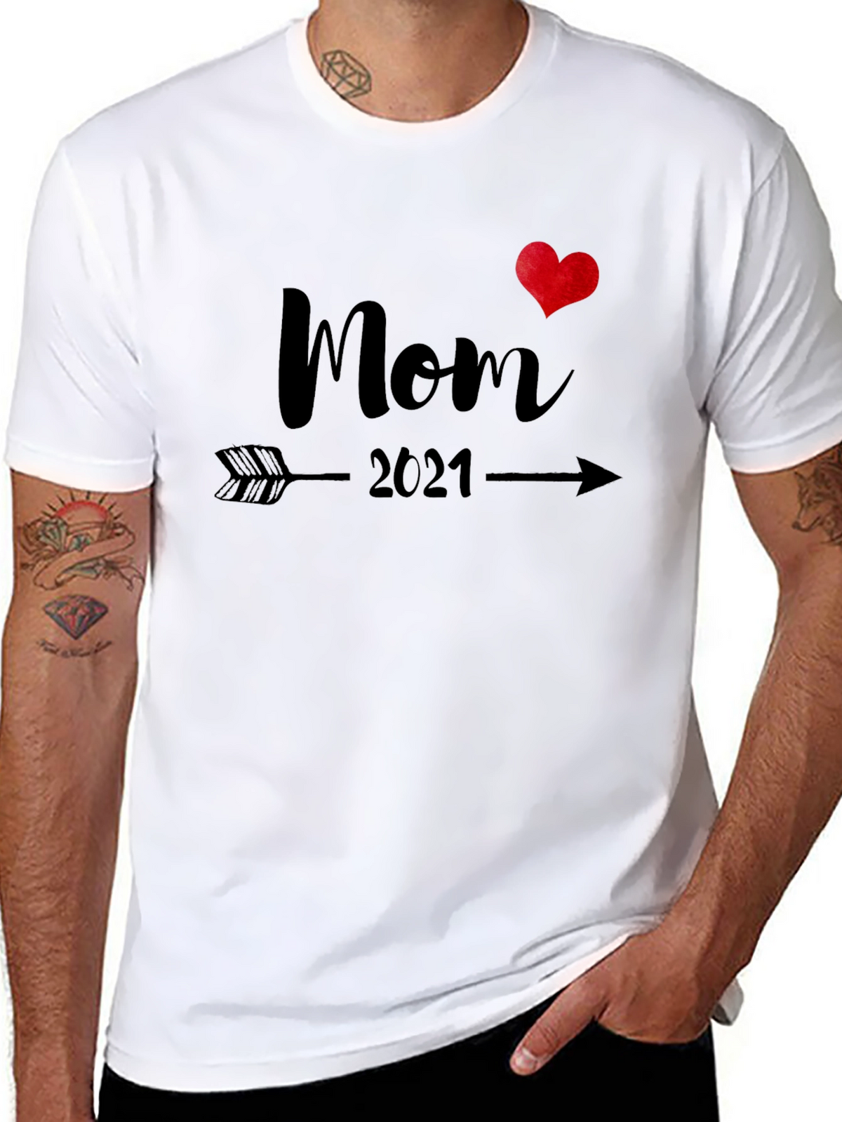 Mom 2021 T-Shirt - Arrow Through Heart Design