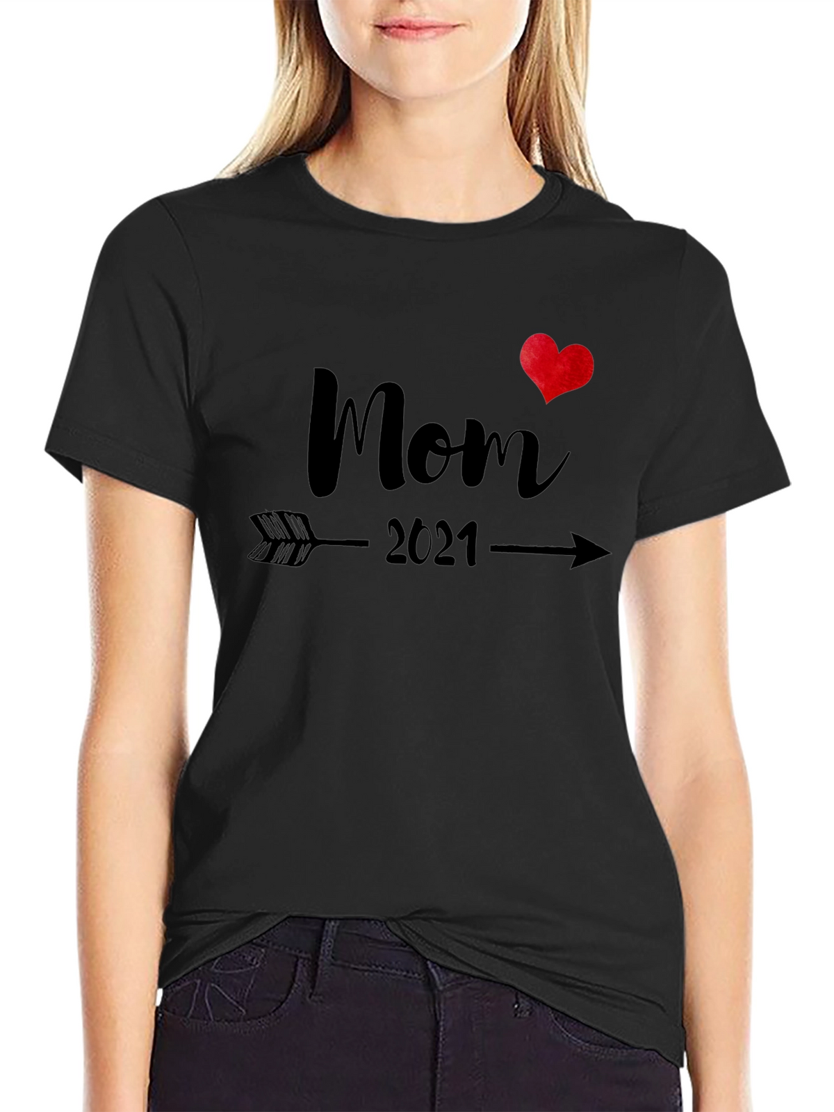 Mom 2021 T-Shirt - Arrow Through Heart Design