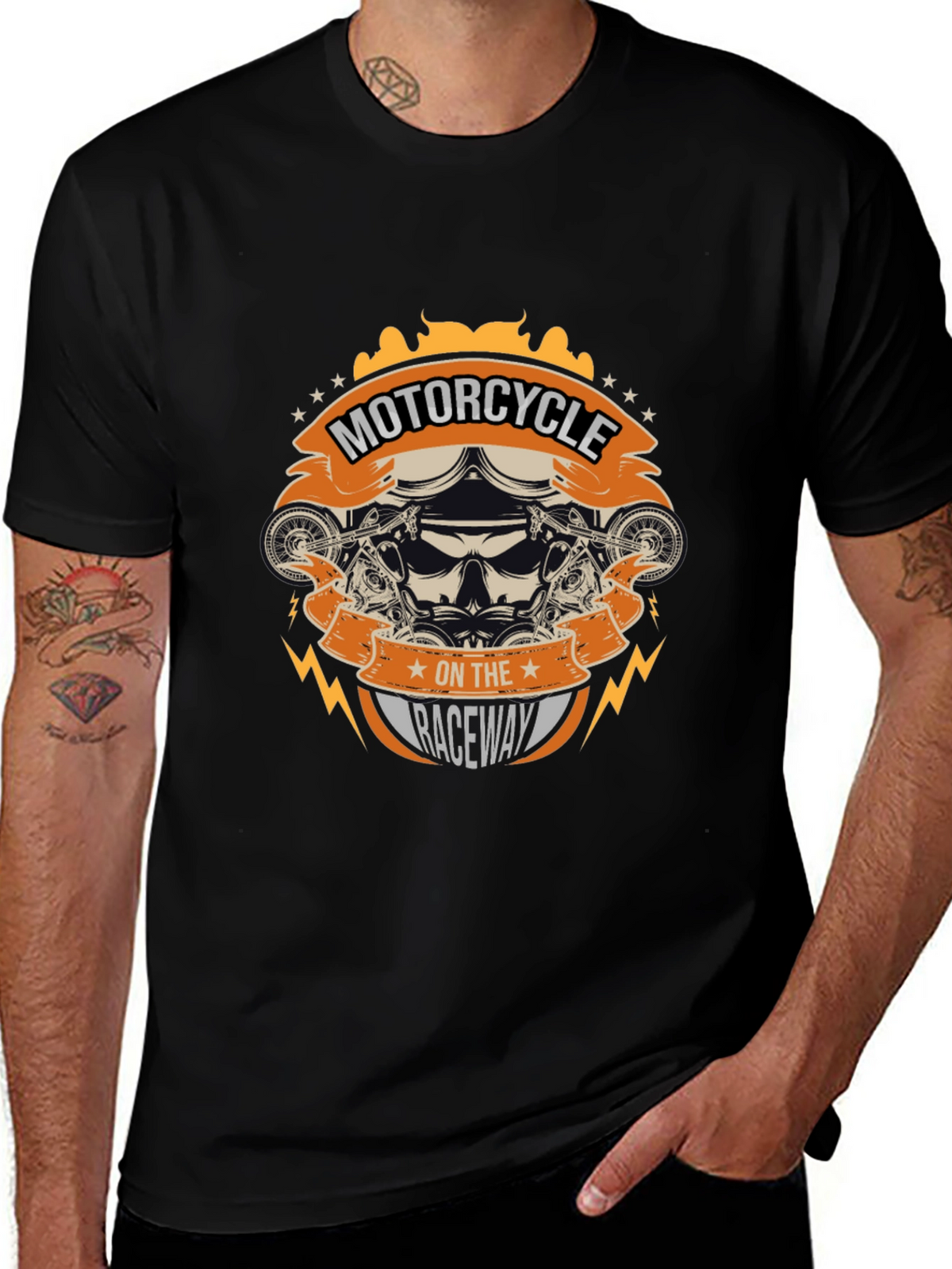 Motorcycle on the Raceway Graphic Tee