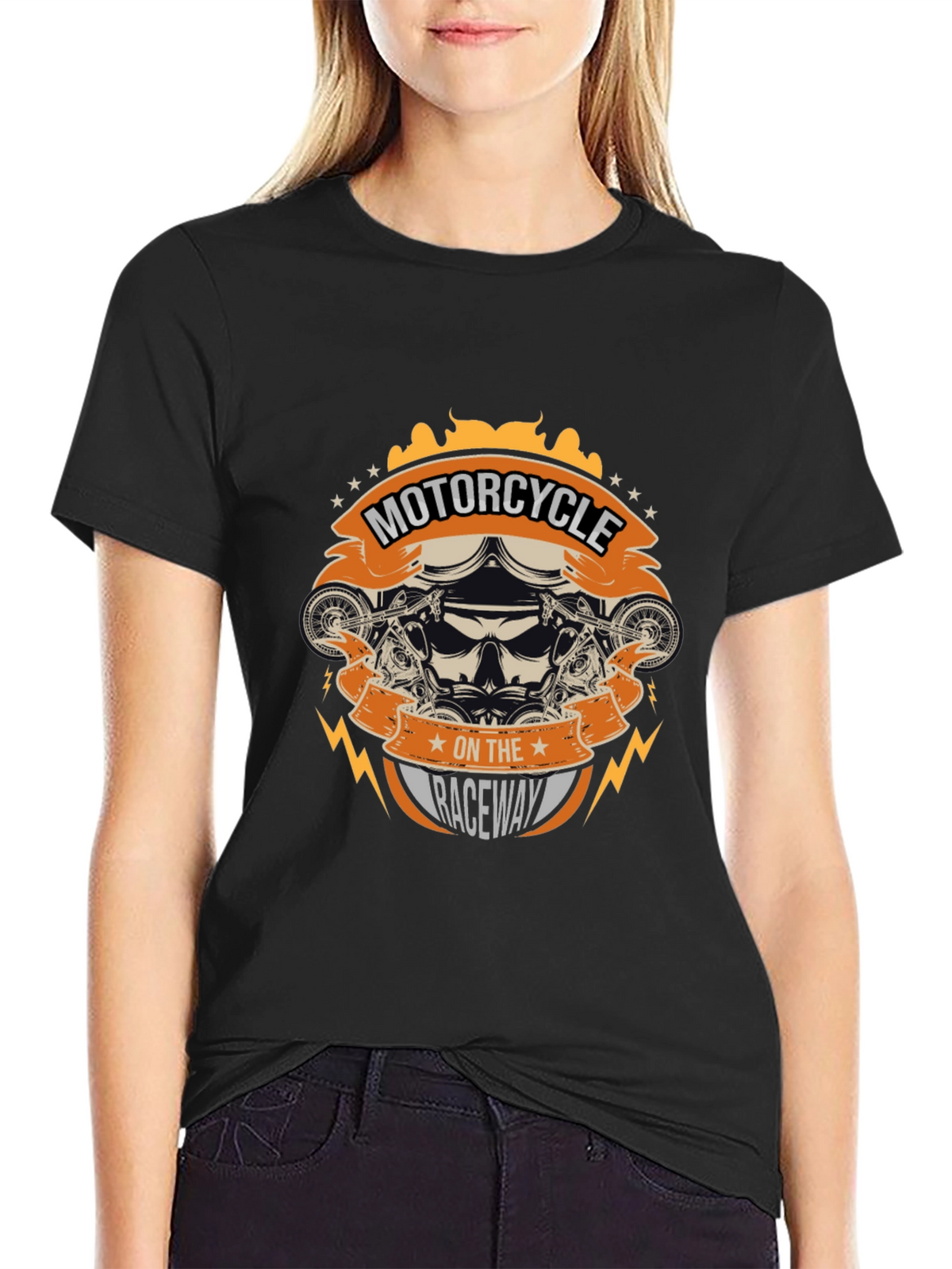 Motorcycle on the Raceway Graphic Tee