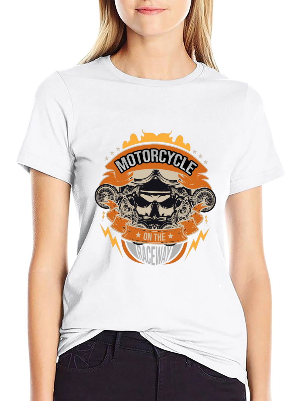Motorcycle on the Raceway Graphic Tee