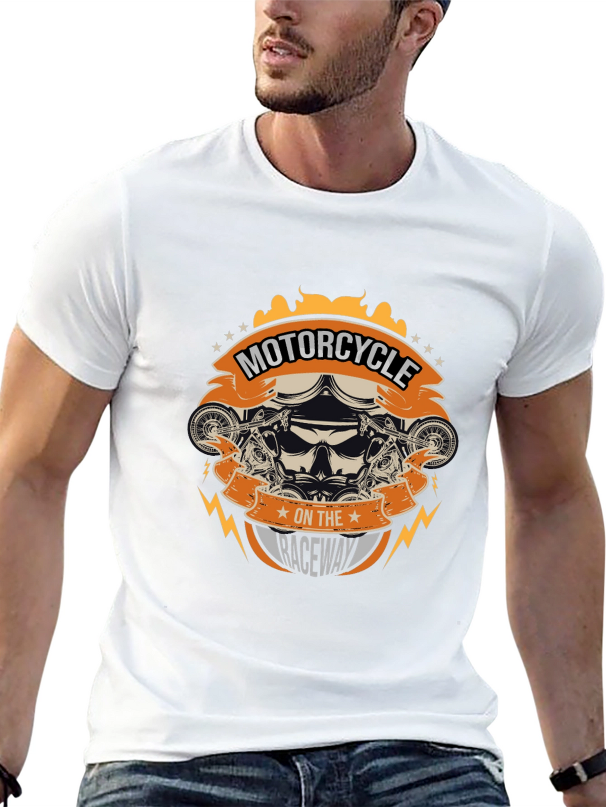 Motorcycle on the Raceway Graphic Tee