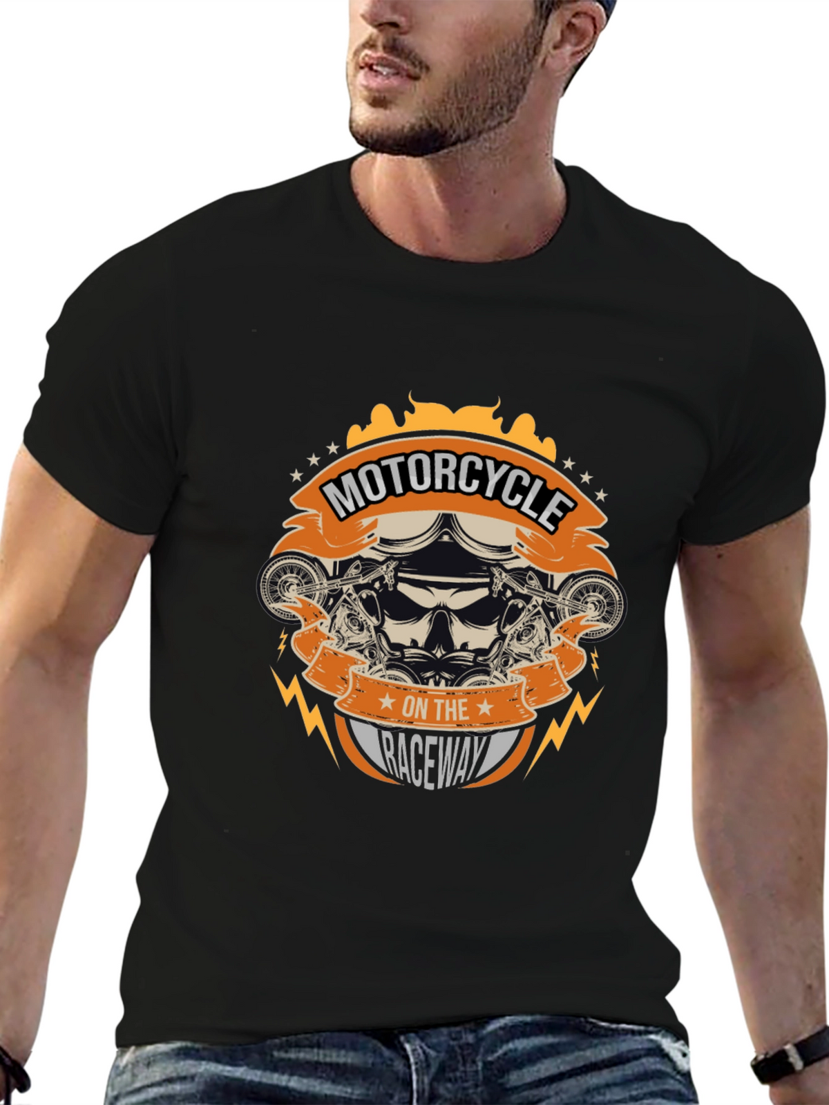 Motorcycle on the Raceway Graphic Tee