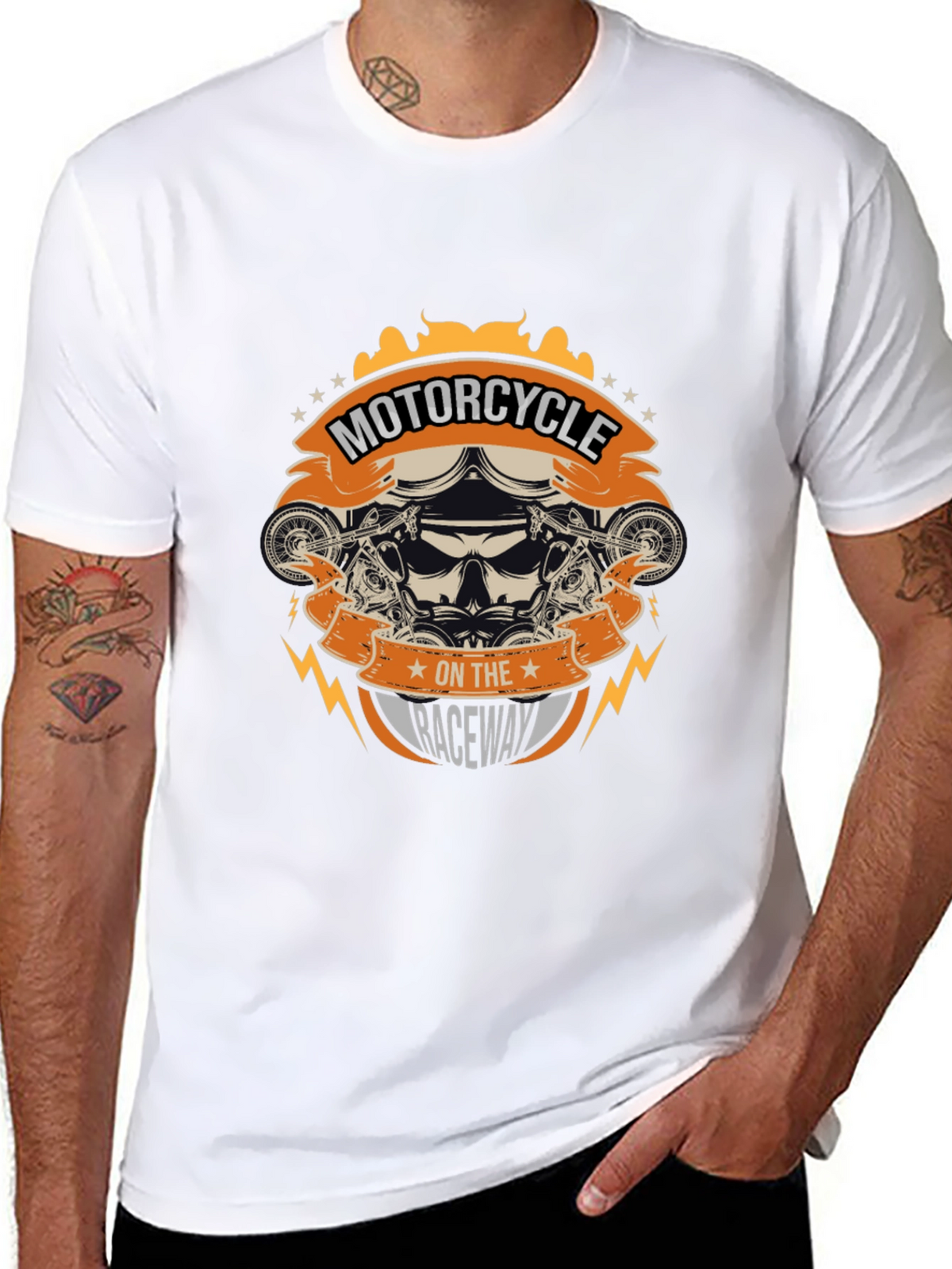 Motorcycle on the Raceway Graphic Tee