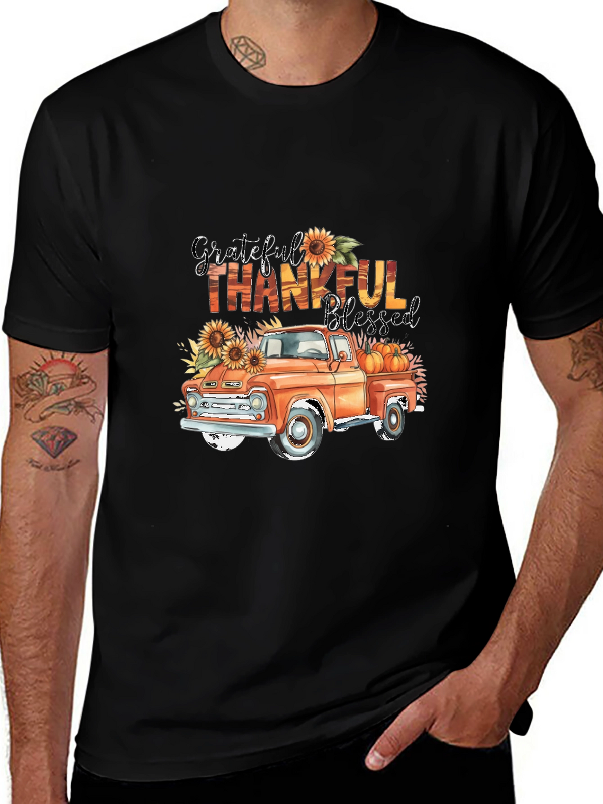Grateful Thankful Blessed Truck T-Shirt