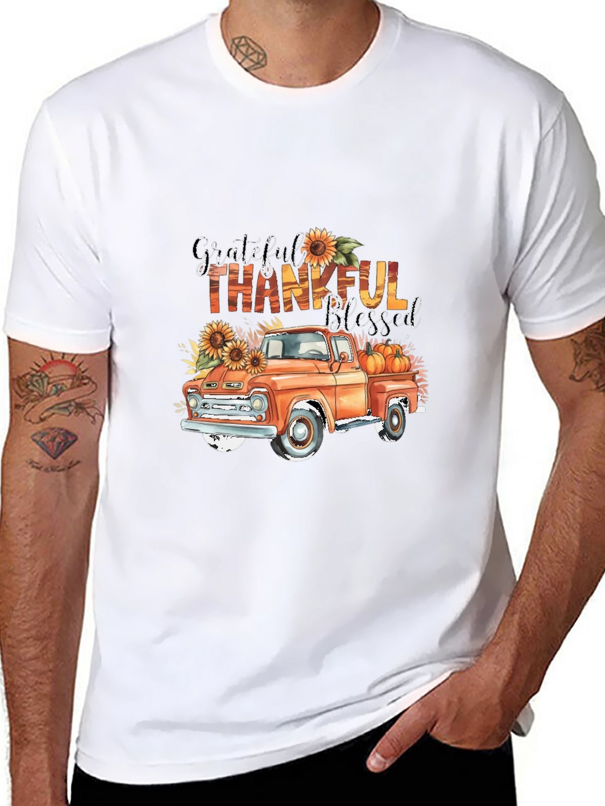 Grateful Thankful Blessed Truck T-Shirt
