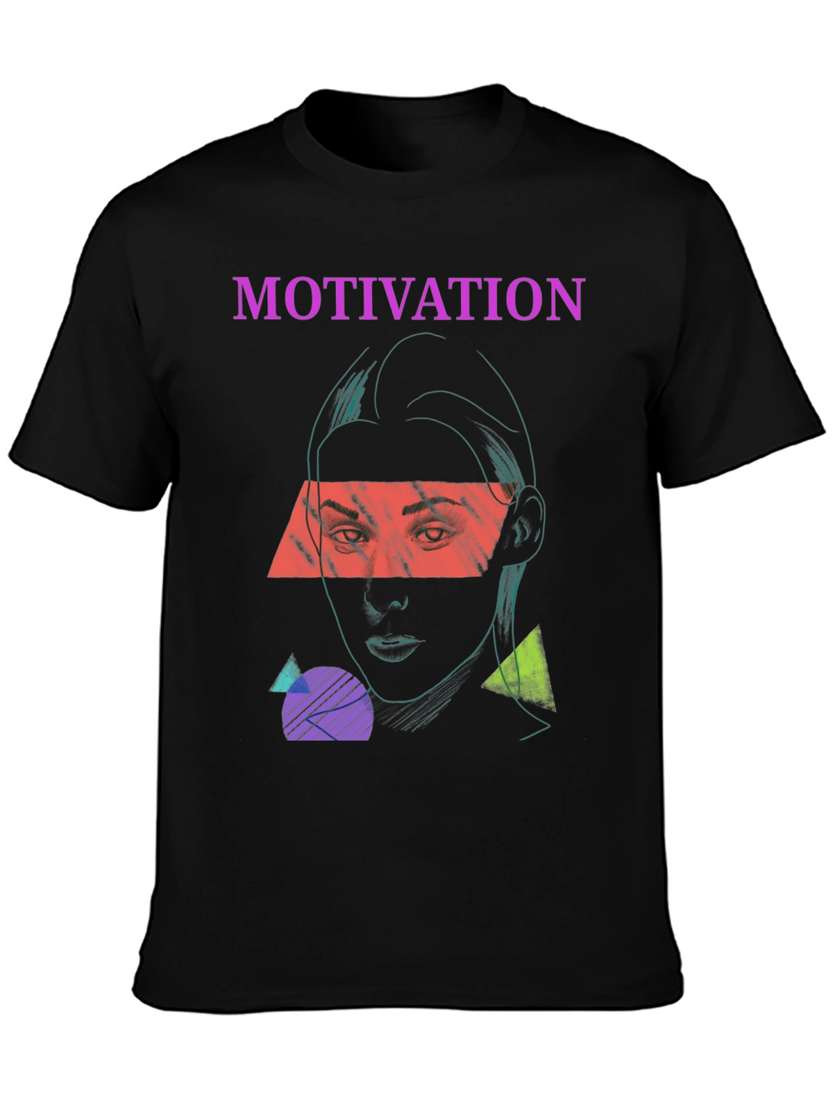 Motivation Graphic Print Tee - Unisex Black T-Shirt