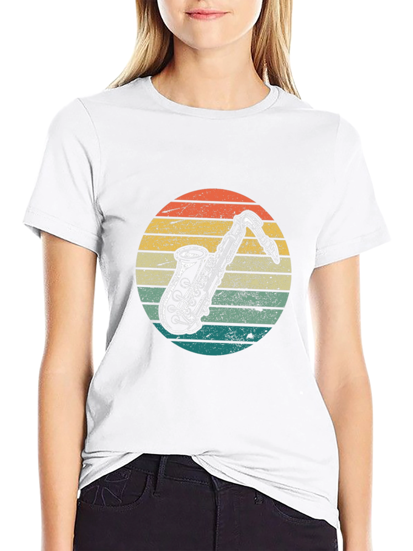 Retro Saxophone Graphic T-Shirt