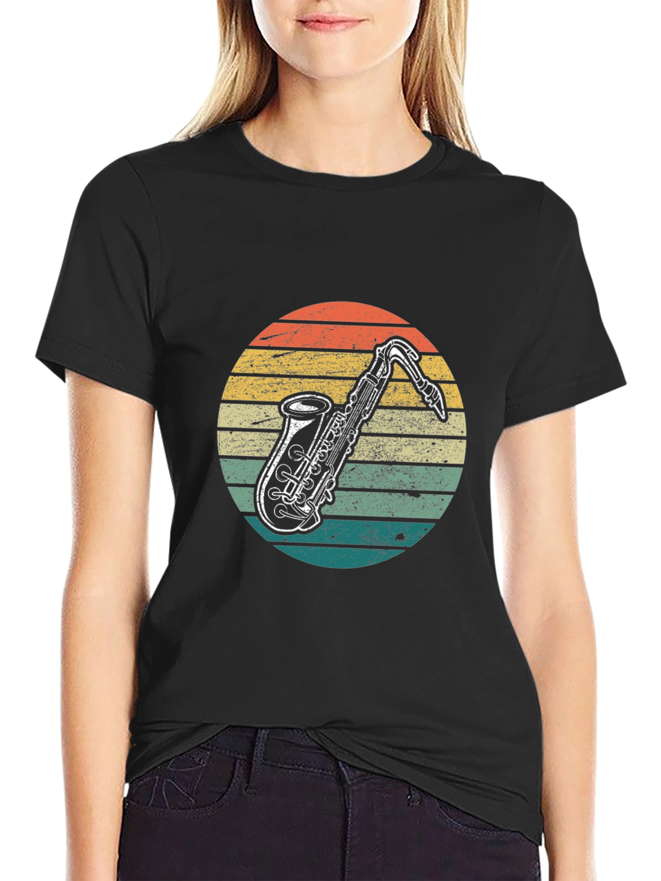 Retro Saxophone Graphic T-Shirt