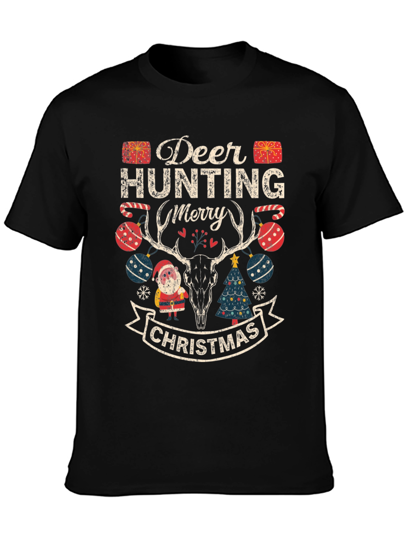 Deer Hunting Merry Christmas Graphic Tee