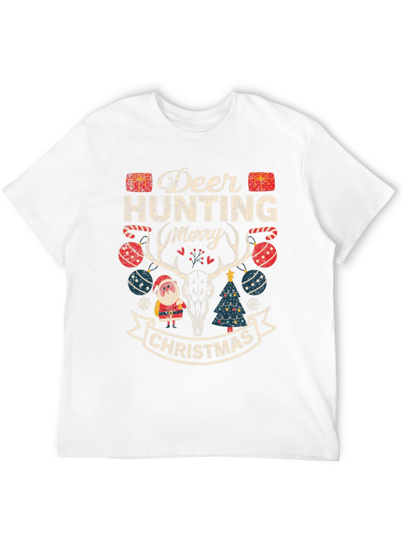 Deer Hunting Merry Christmas Graphic Tee