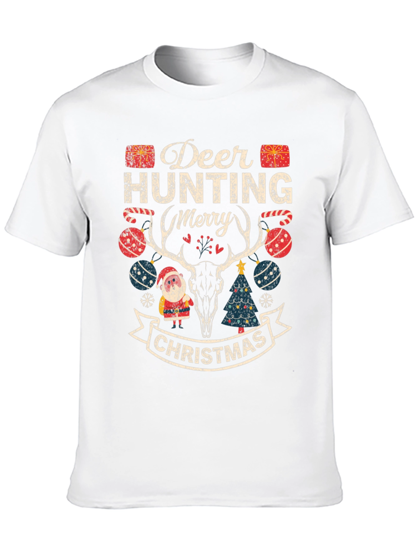 Deer Hunting Merry Christmas Graphic Tee