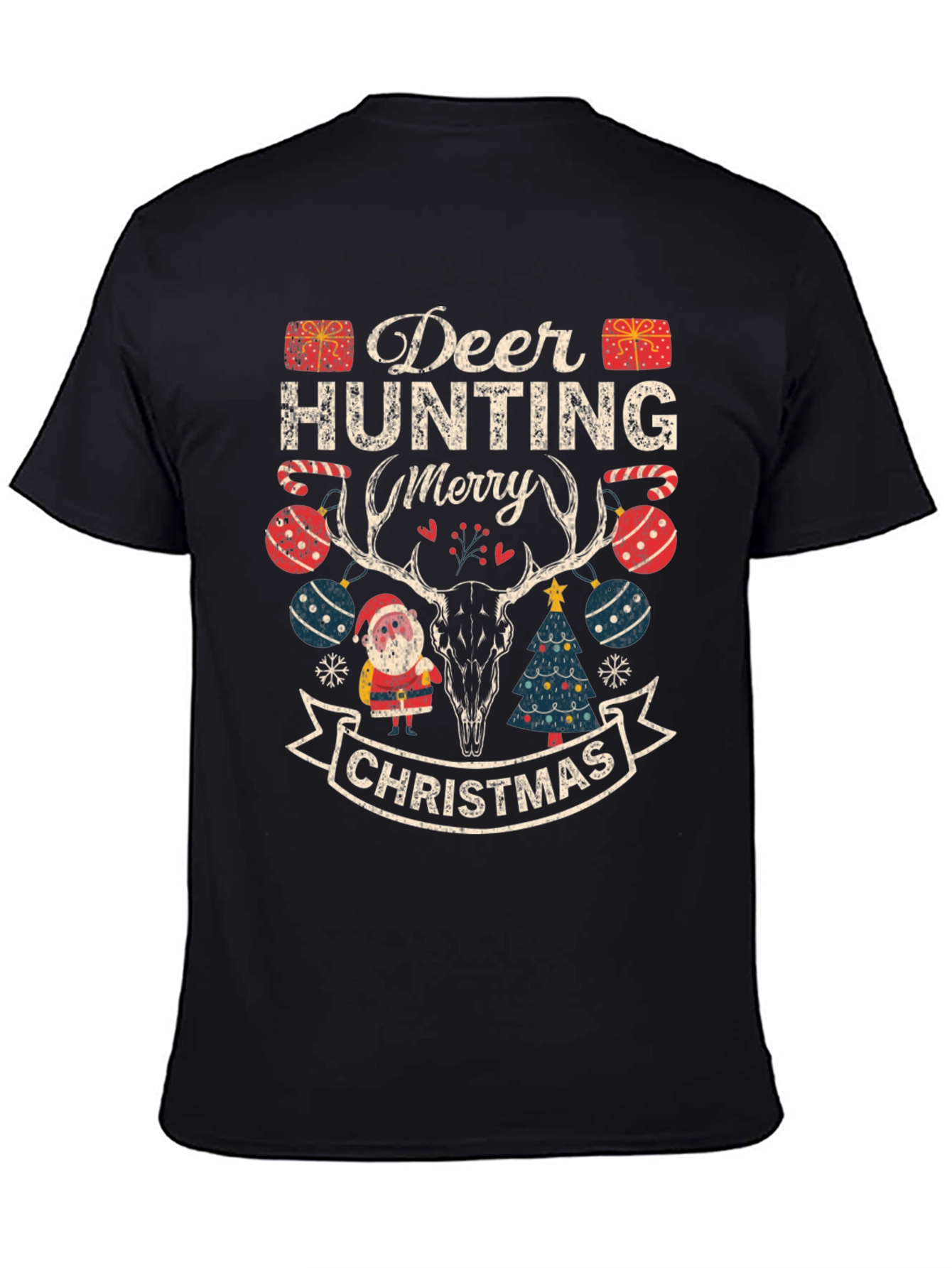 Deer Hunting Merry Christmas Graphic Tee