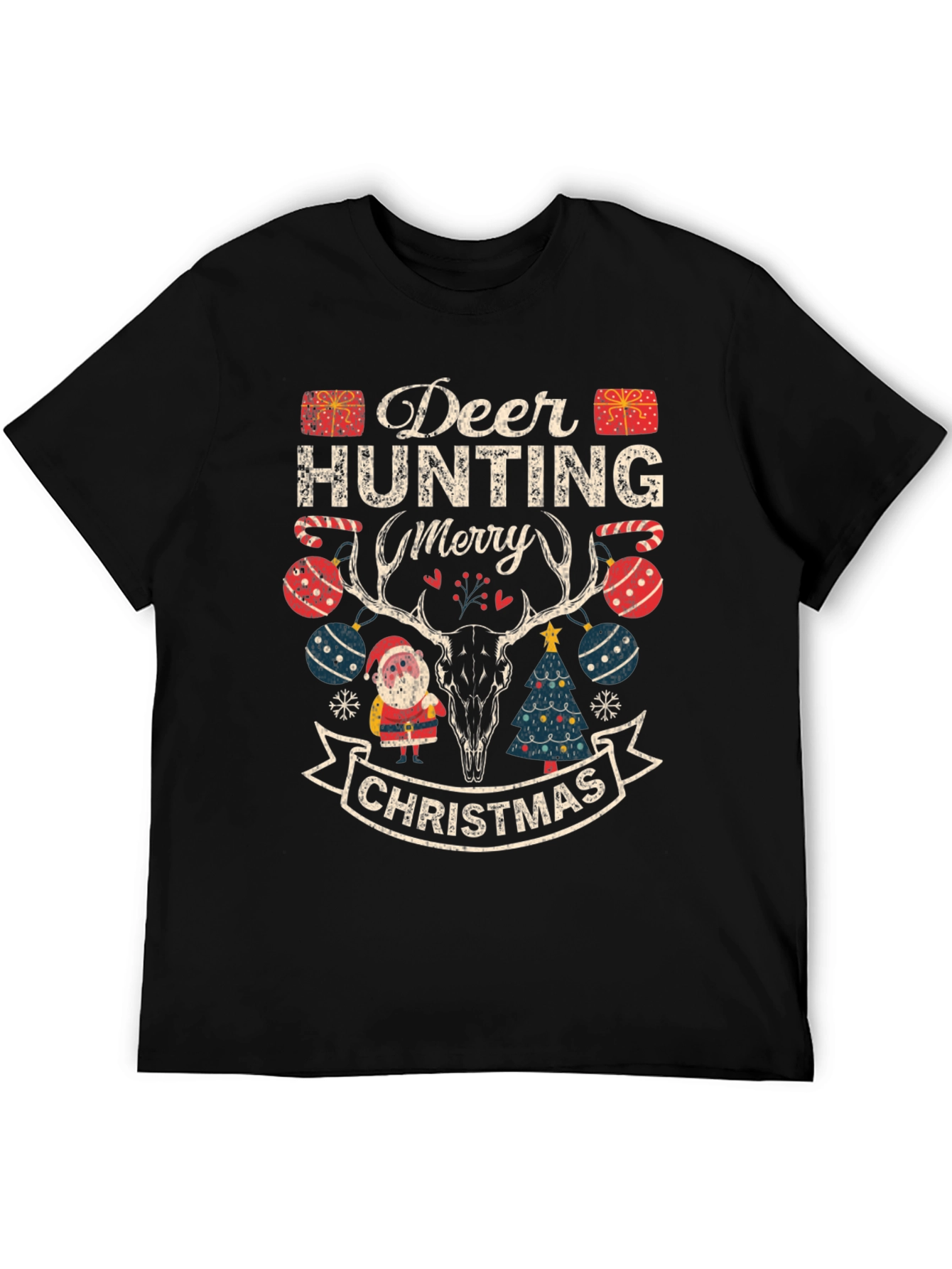Deer Hunting Merry Christmas Graphic Tee